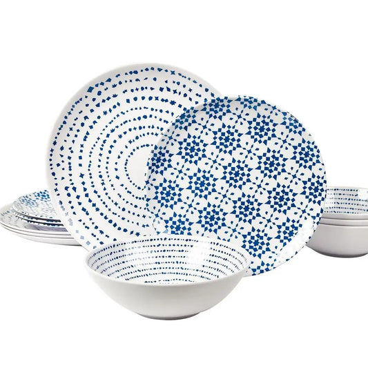 Dinnerware Set of 12 Pcs Dinner Dishes Set Bowls and Plates for Indoor and Outdoor with Unbreakable Nonbreakable Lightweight Din