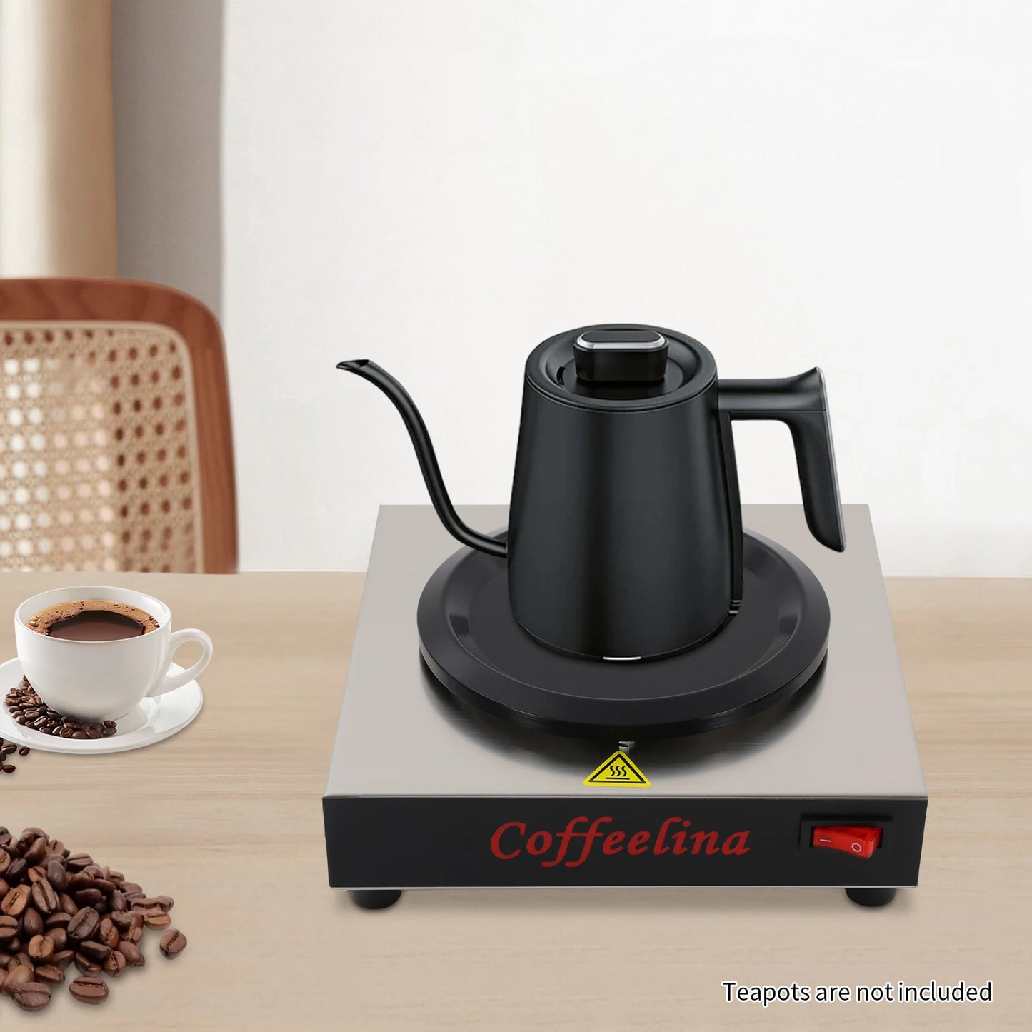 Commercial Large Cup Warmer 110V 80W with Heating Plate for Oversized Mugs Milk Jugs Soup Pots Office Restaurant Break Room Use