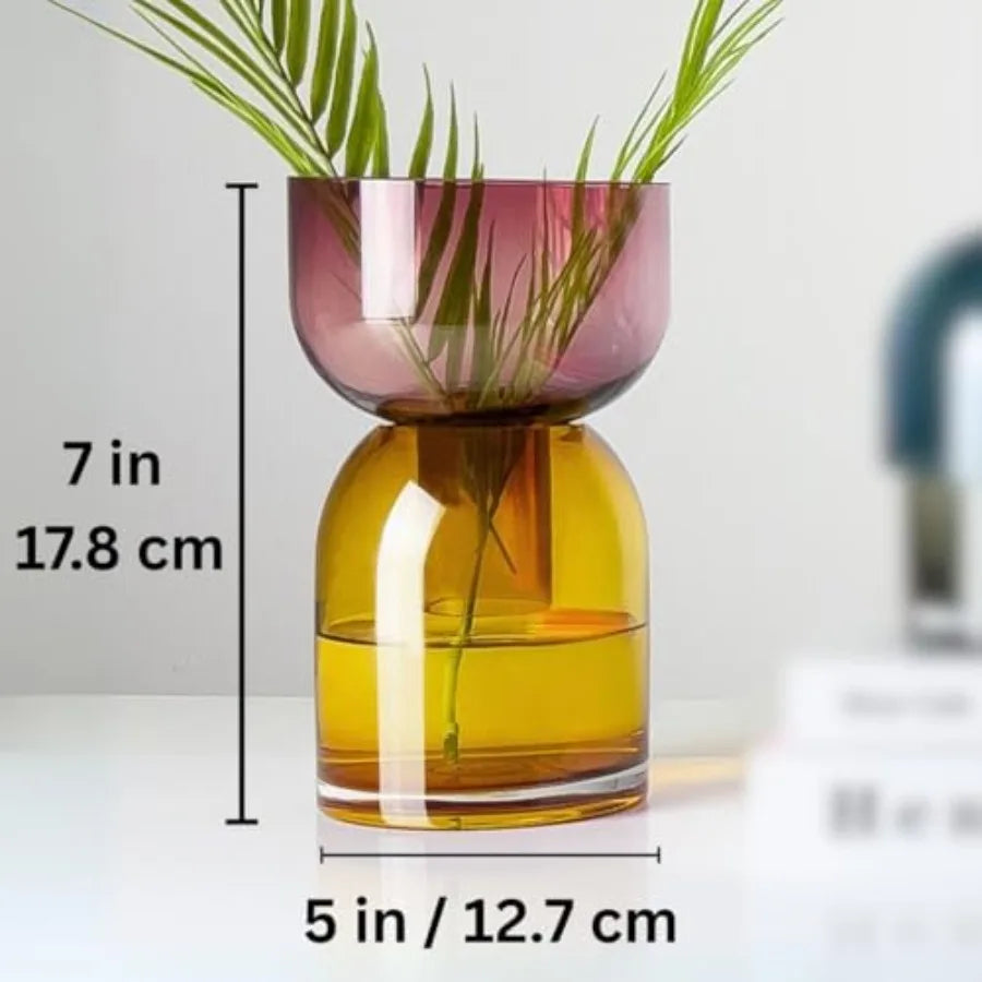 Reversible Glass Flower Vase and Bud Vase for Home Decor
