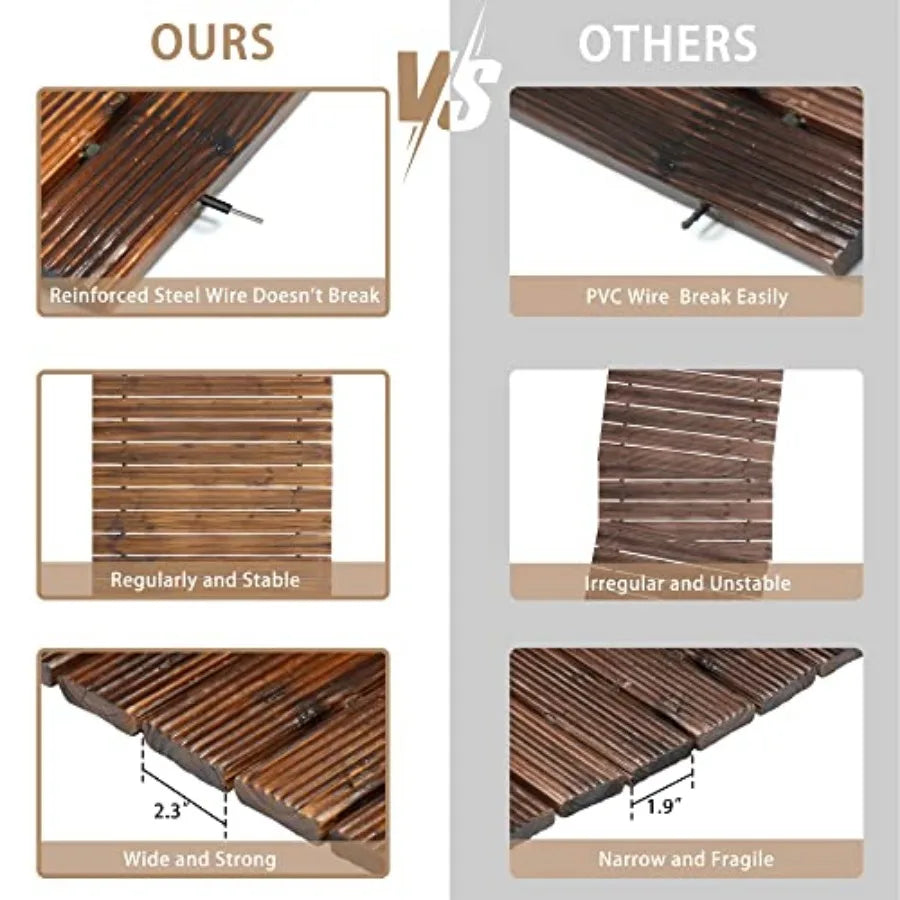 Wooden Garden Pathway Roll Out Cedar Wood Patio Flooring Walkway