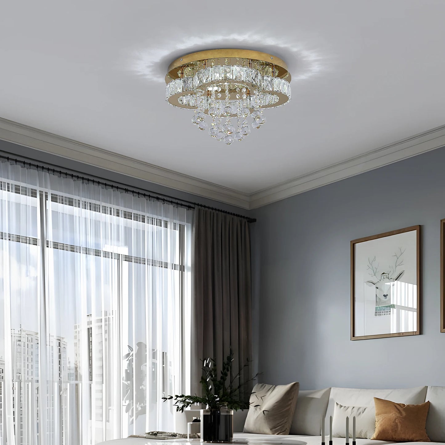 VETRULUS Crystal Chandelier Luxury Pendant Ceiling Lamp Living Room