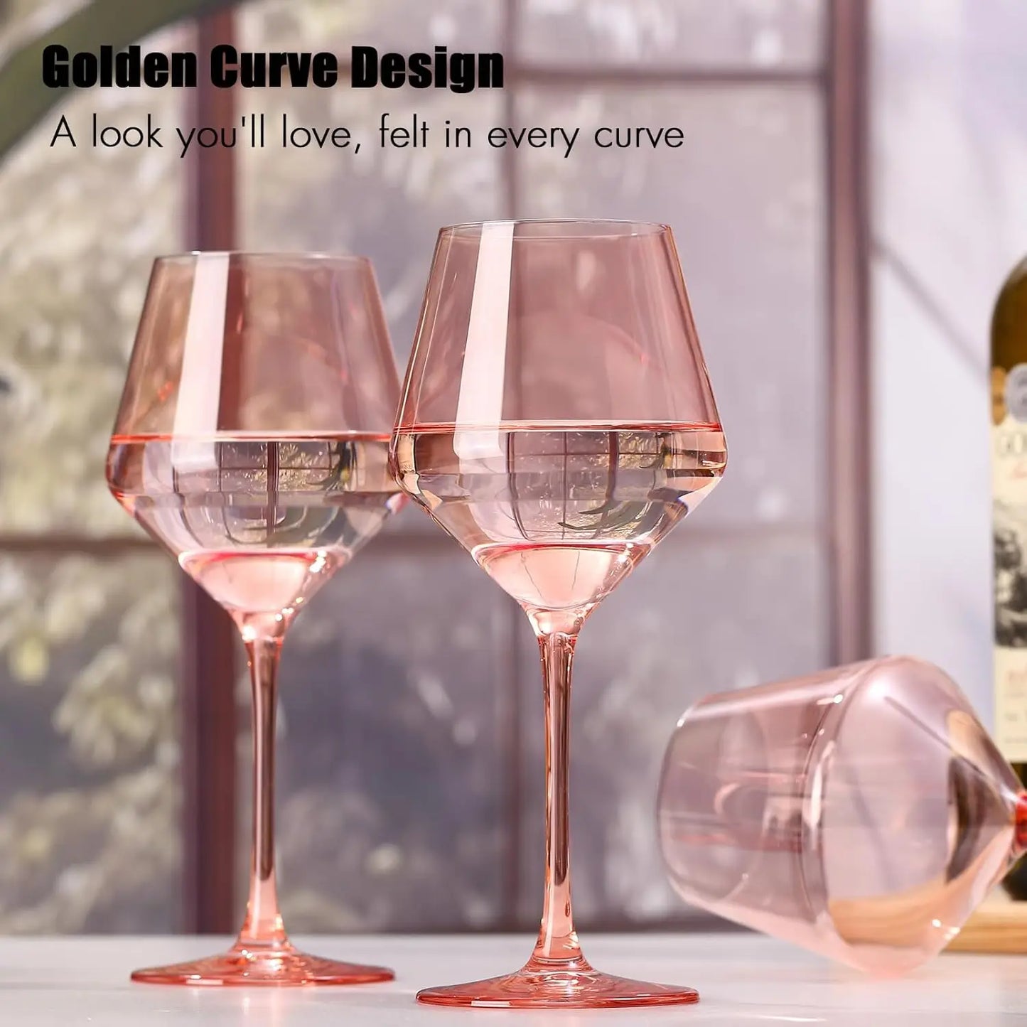 Crystal Stemware Wine Glass Set Six Hand Blown Premium