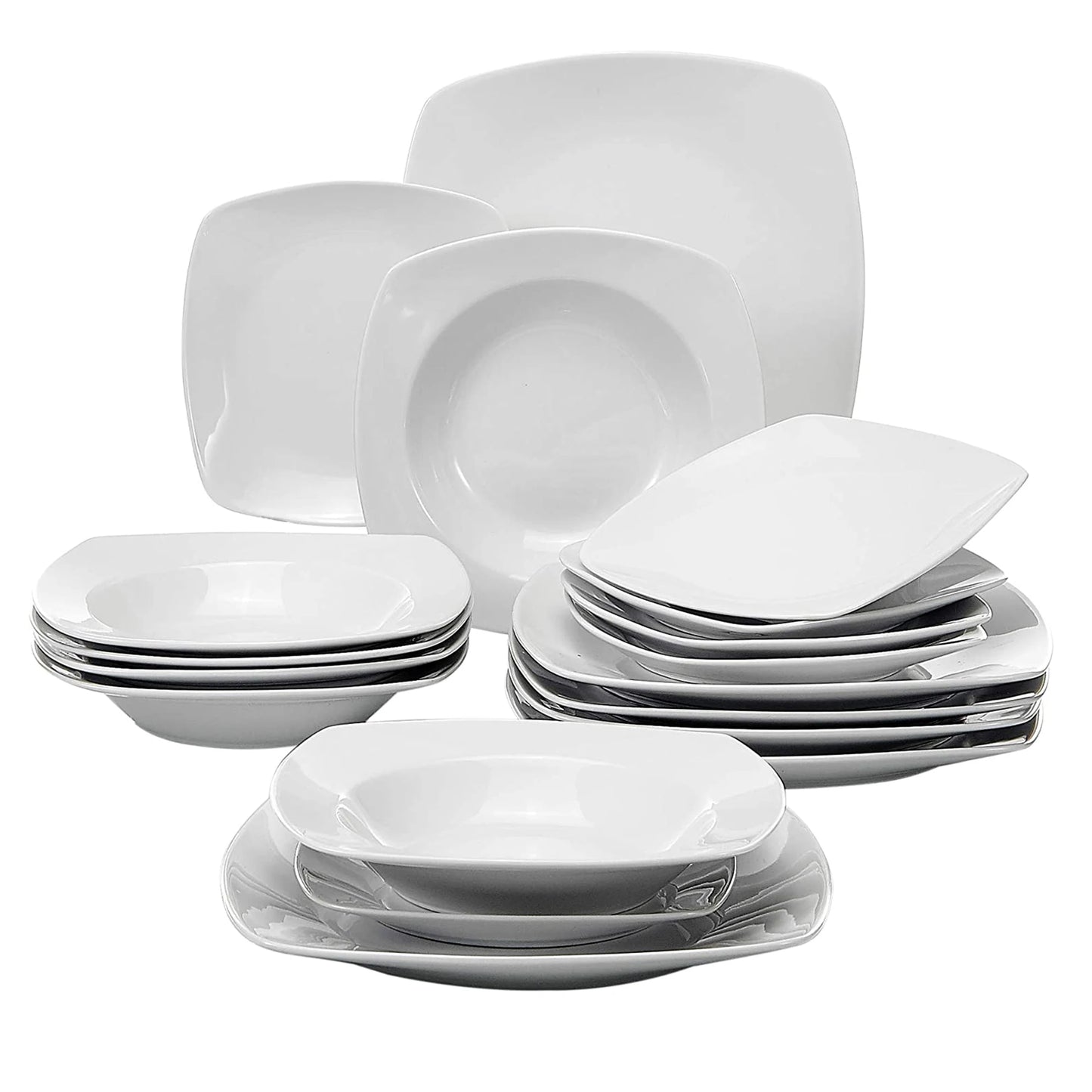 MALACASA Julia Porcelain Dinnerware Set Service For 6