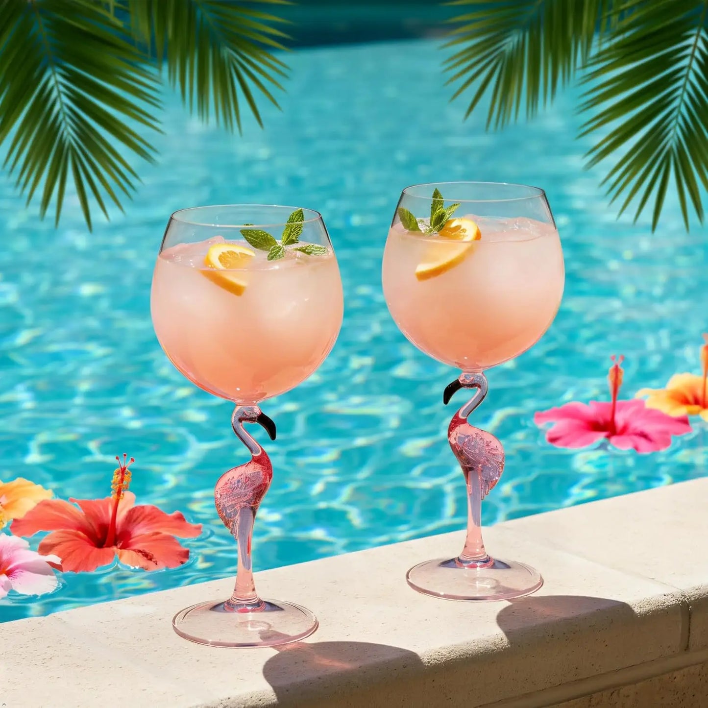 Flamingo Stem Wine Glasses Flamingo Shaped Reusable Acrylic