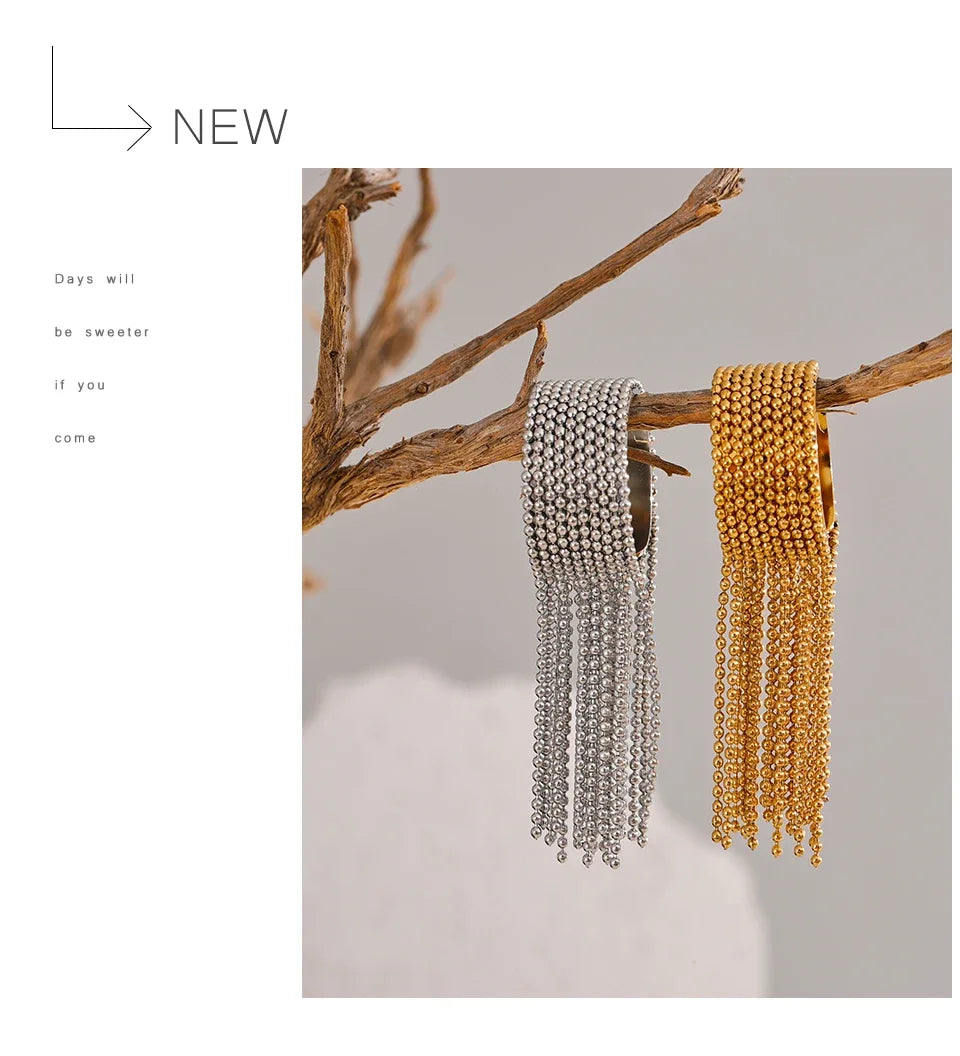 Yhpup Declaration Series Stainless Steel Chain Tassel Ring