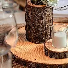 Set Of 12 Unfinished Wood Slices For Centerpieces