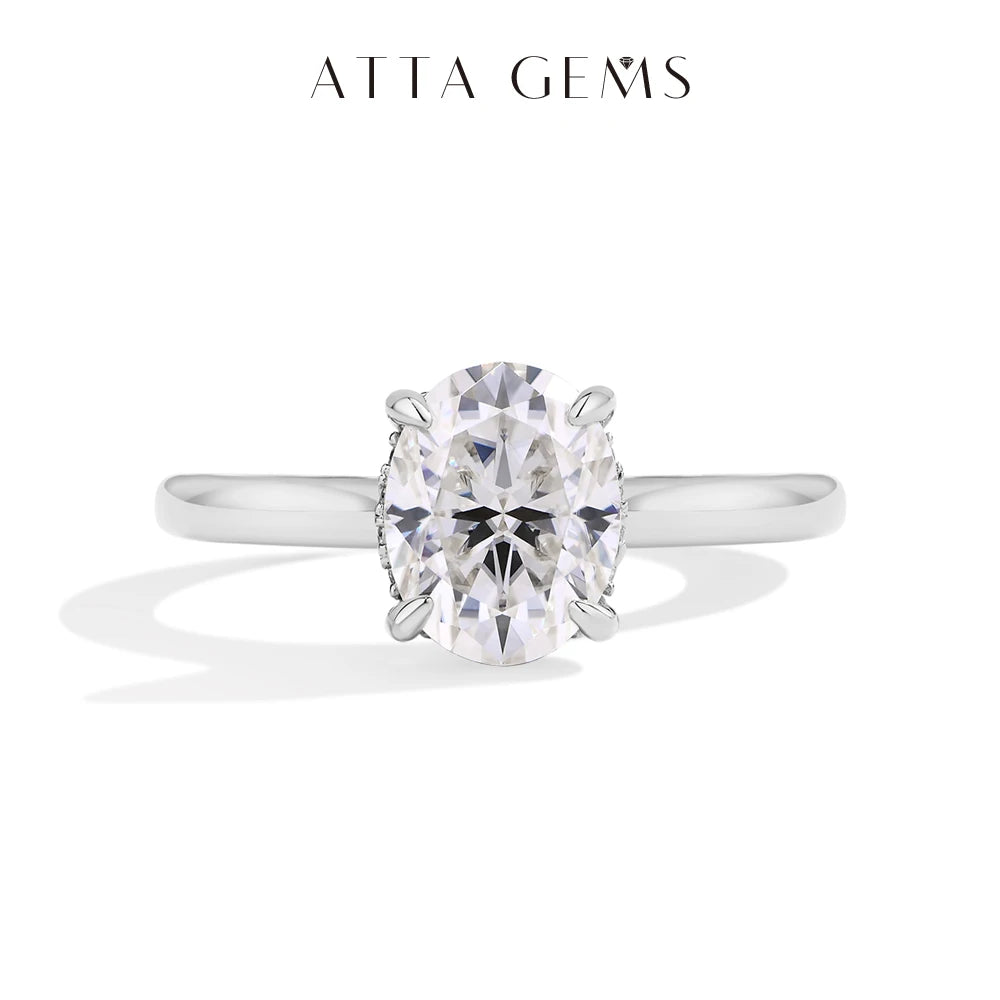 Moissanite Ring For Women Oval S925 Silver Engagement