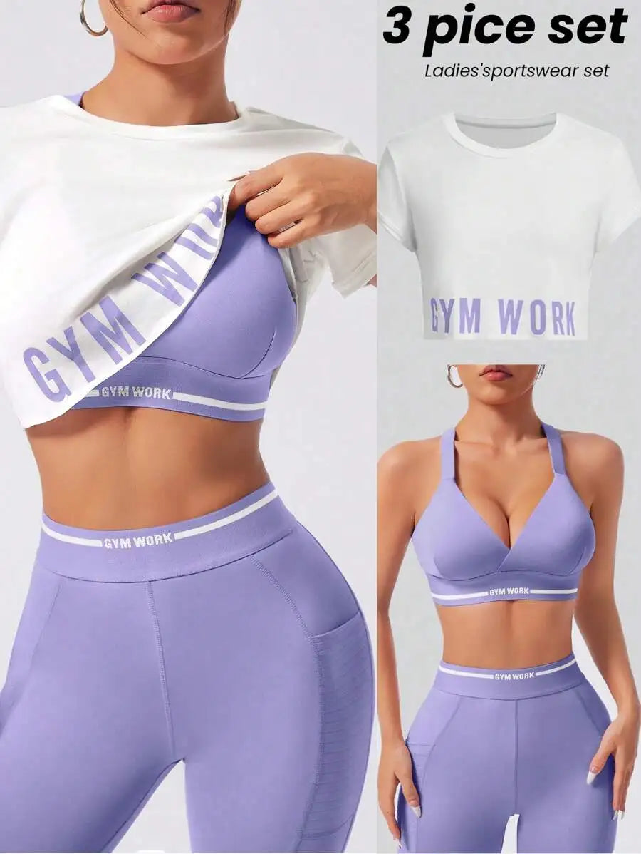 Women's Sports Bra And High Waisted Leggings Set Activewear
