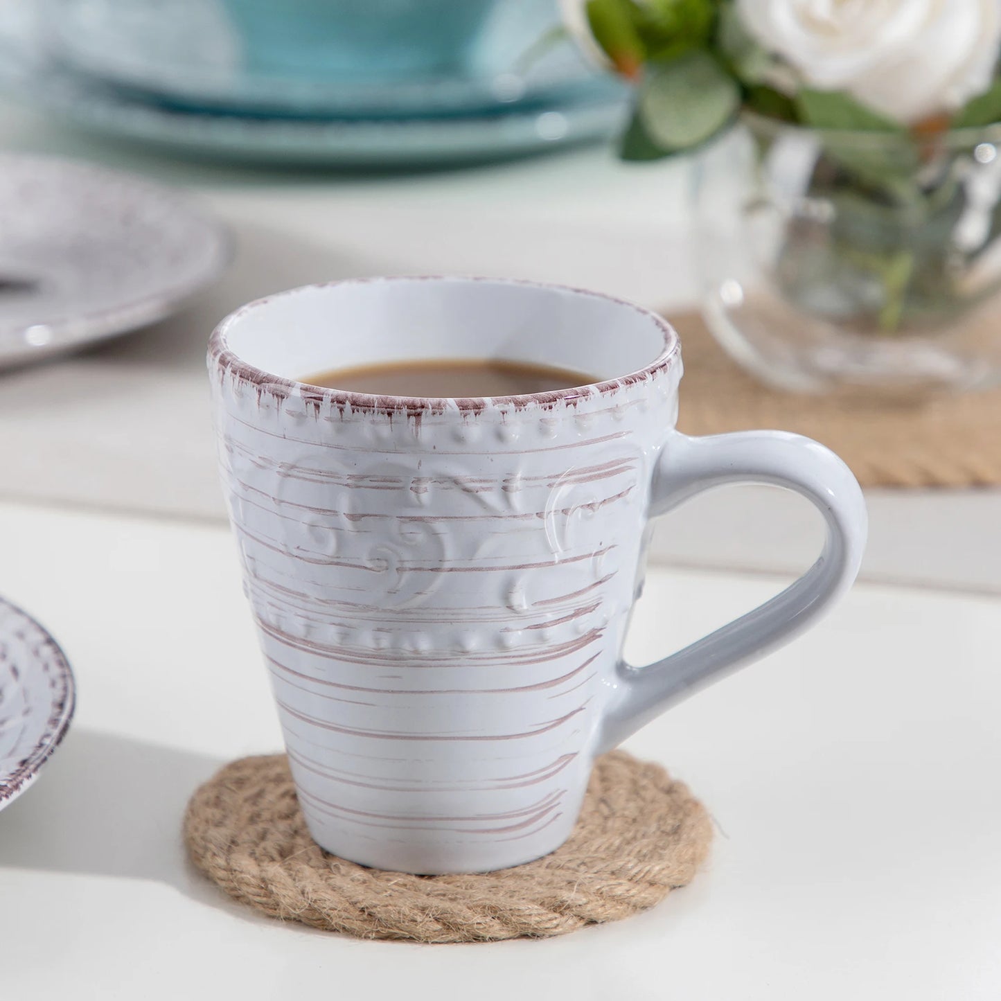 MALACASA Vine Ceramic Dinnerware Set Stoneware Tableware