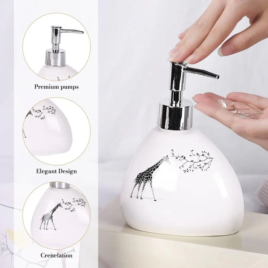 Bathroom Accessories Set,Modern Countertop Bathroom Decor,Luxury 6 Piece Bathroom Accessory Set,Complete with Soap Dispenser,Too