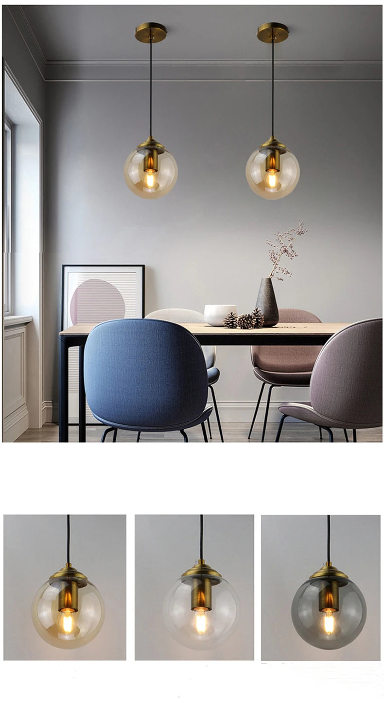 MSZGJY LED Modern Luxury Metal Chandelier Glass Pendant Lamp