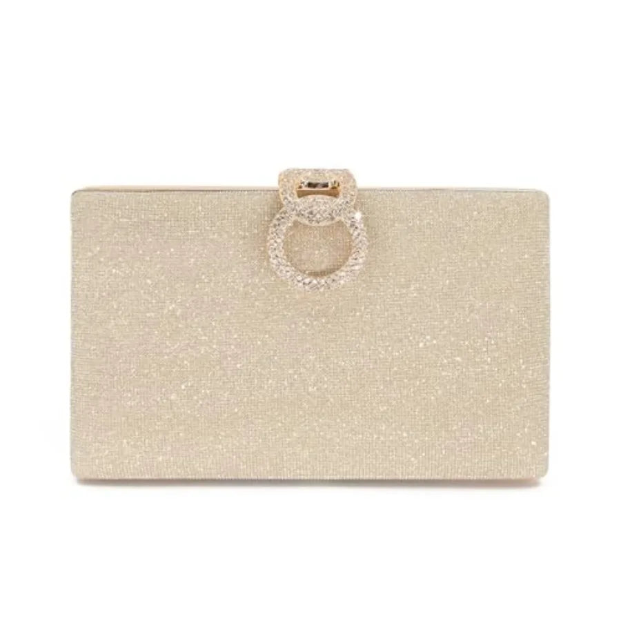 Elegant Vinyl Evening Clutch Purse With Removable Chain Strap