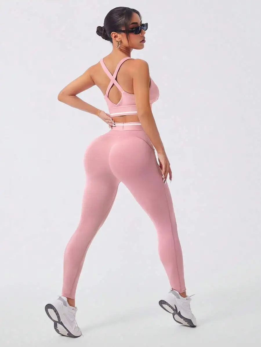 Women's Sports Bra And High Waisted Leggings Set Activewear