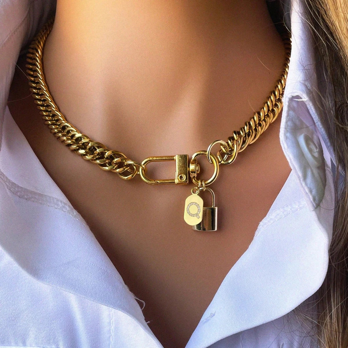 AZ26 Alphabet Necklace Stainless Steel Pendant For Women Daily Wear