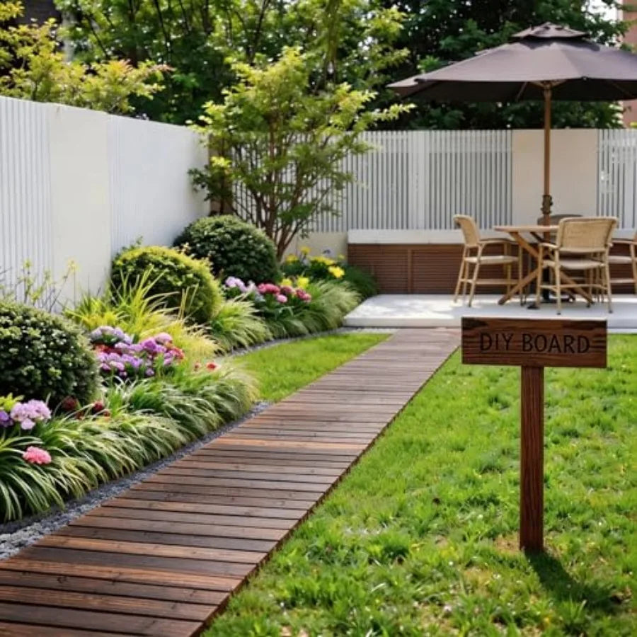 Wooden Garden Pathway Roll Out Cedar Wood Patio Flooring Walkway