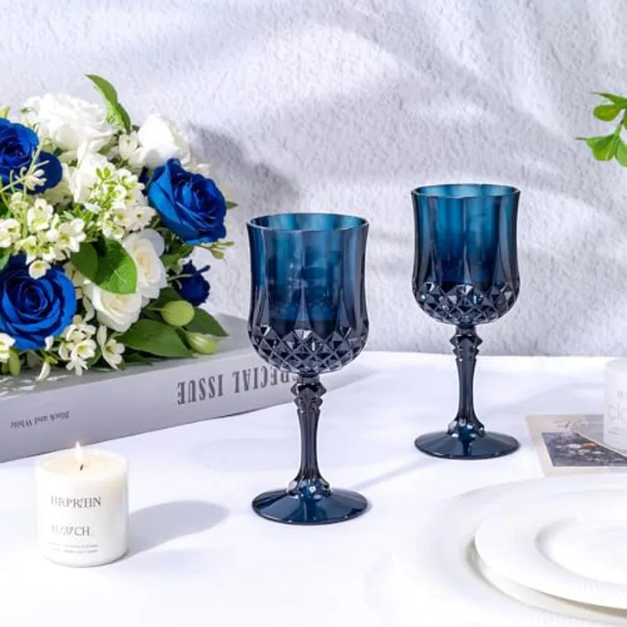 Plastic Wine Glasses Disposable Goblets 24 Pack For Party