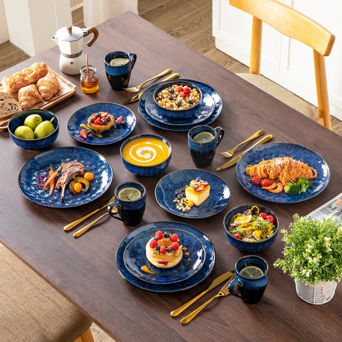 MALACASA Starry Dinnerware Set For Everyday Dining