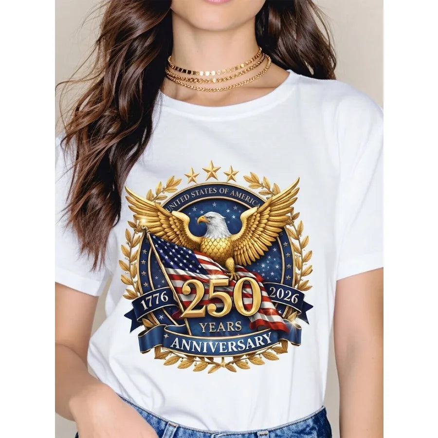 United States Eagle Flag Patriotic T Shirt For Women
